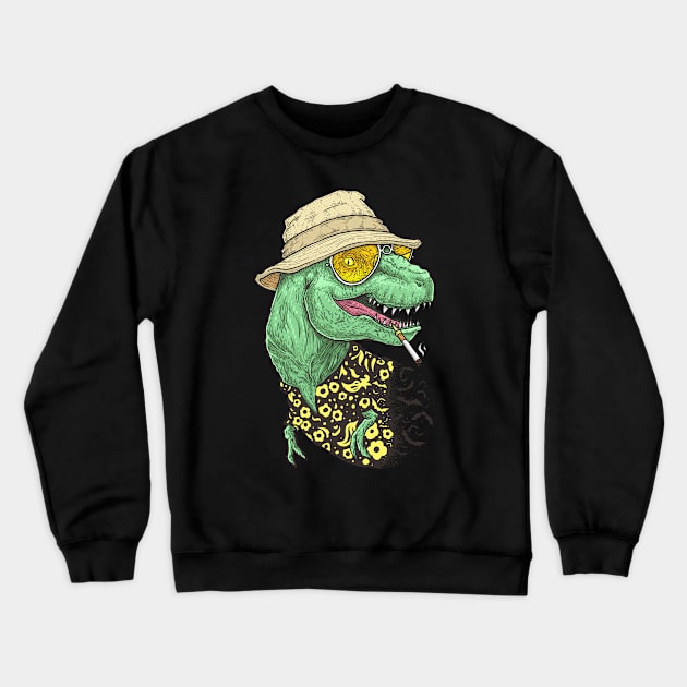 T-rex Duke on black Crewneck Sweatshirt by NikKor